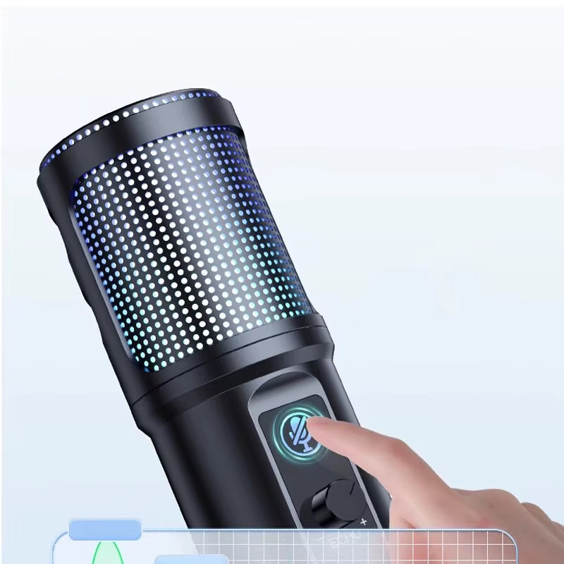 FIFAR USB Gaming Microphone Studio Professional Condenser Microphone for PC Computer Recording Streaming Gaming Singing Mic