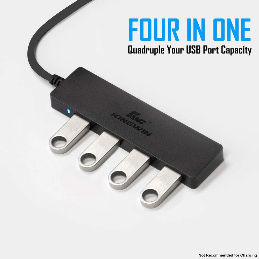 USB Hub 4 Port USB 3.0 Data Hub for Mobile SSD, Macbook, Mac Pro/ Mini, Imac, Chromebook, Surface Pro, USB Flash Drives, Notebook PC, XPS, and More [Ultra Slim]